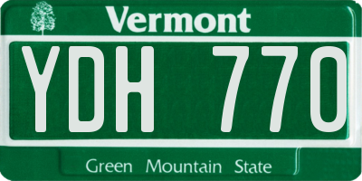 VT license plate YDH770