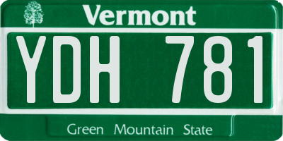 VT license plate YDH781
