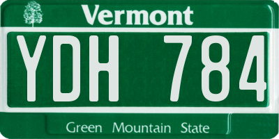 VT license plate YDH784