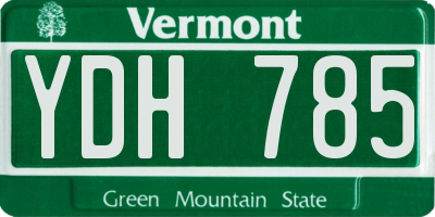 VT license plate YDH785