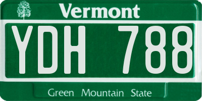 VT license plate YDH788