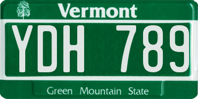 VT license plate YDH789