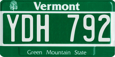 VT license plate YDH792