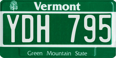 VT license plate YDH795