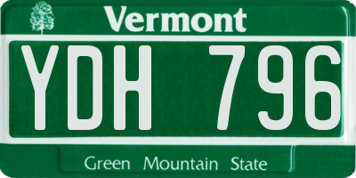 VT license plate YDH796