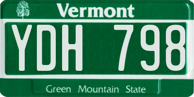 VT license plate YDH798