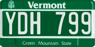VT license plate YDH799