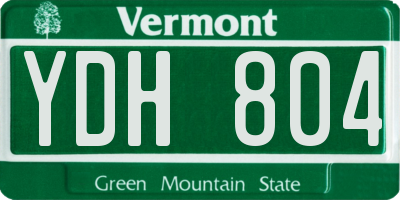 VT license plate YDH804