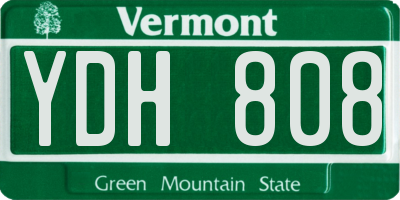 VT license plate YDH808