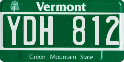 VT license plate YDH812