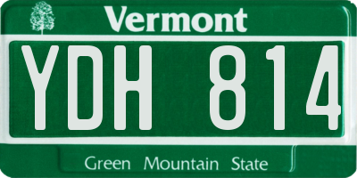 VT license plate YDH814