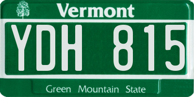 VT license plate YDH815