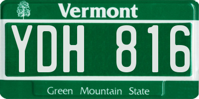 VT license plate YDH816