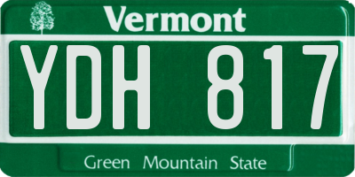 VT license plate YDH817