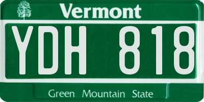 VT license plate YDH818