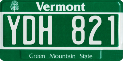 VT license plate YDH821
