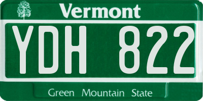VT license plate YDH822