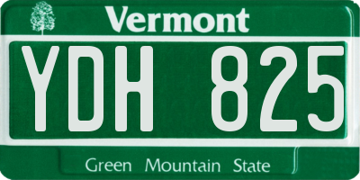 VT license plate YDH825