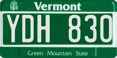 VT license plate YDH830