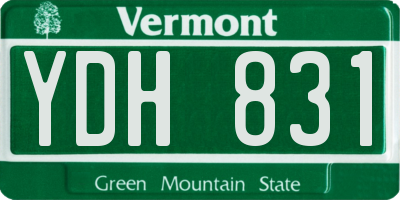 VT license plate YDH831