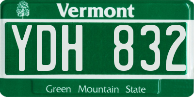 VT license plate YDH832