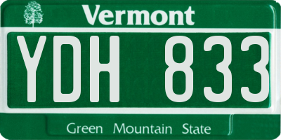 VT license plate YDH833
