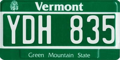 VT license plate YDH835