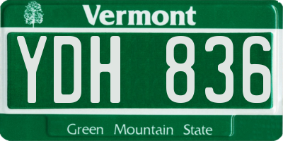 VT license plate YDH836