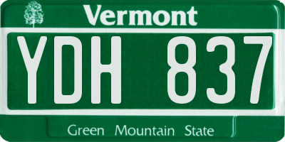 VT license plate YDH837