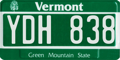 VT license plate YDH838