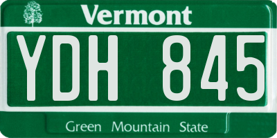 VT license plate YDH845