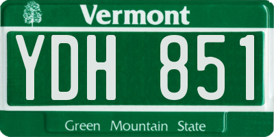 VT license plate YDH851