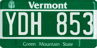 VT license plate YDH853
