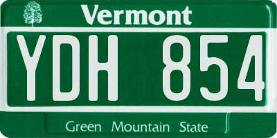 VT license plate YDH854