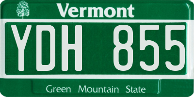 VT license plate YDH855