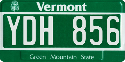 VT license plate YDH856