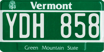 VT license plate YDH858