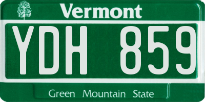 VT license plate YDH859