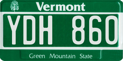 VT license plate YDH860