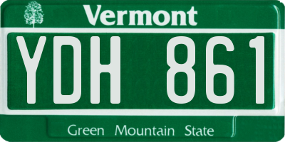 VT license plate YDH861