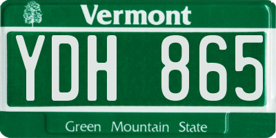 VT license plate YDH865