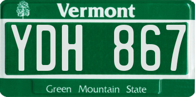 VT license plate YDH867