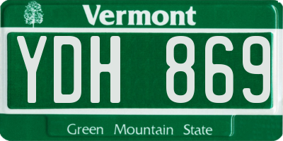 VT license plate YDH869