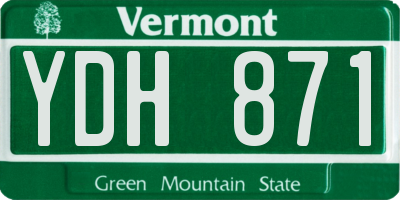 VT license plate YDH871