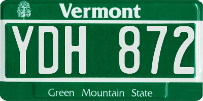 VT license plate YDH872