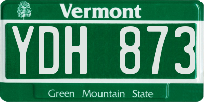 VT license plate YDH873