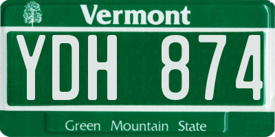 VT license plate YDH874