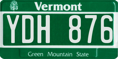 VT license plate YDH876
