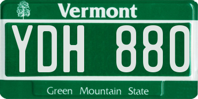 VT license plate YDH880