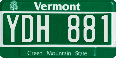 VT license plate YDH881